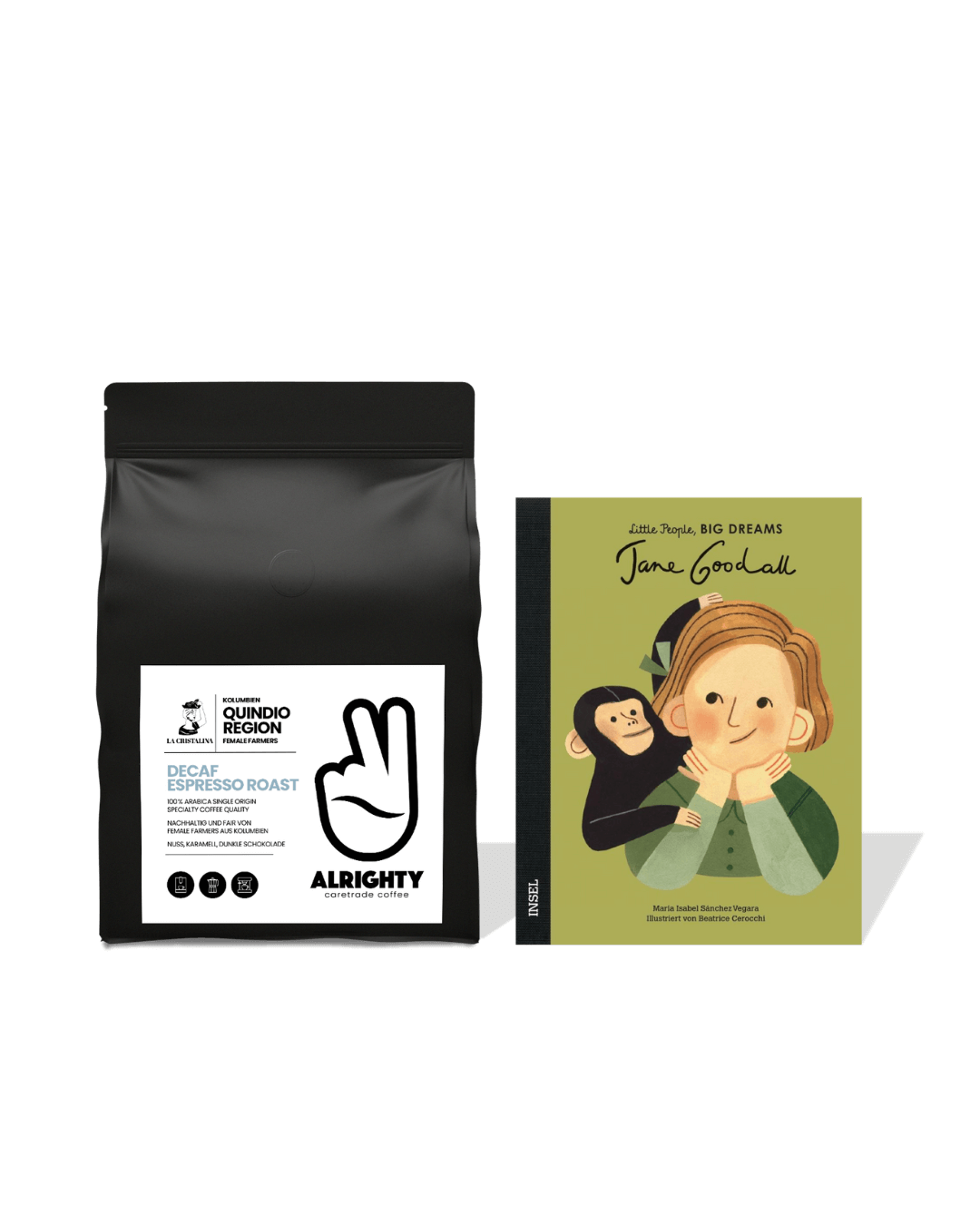 Kolumbien Decaf Espresso (1000g) & Jane Goodall Kinderbuch