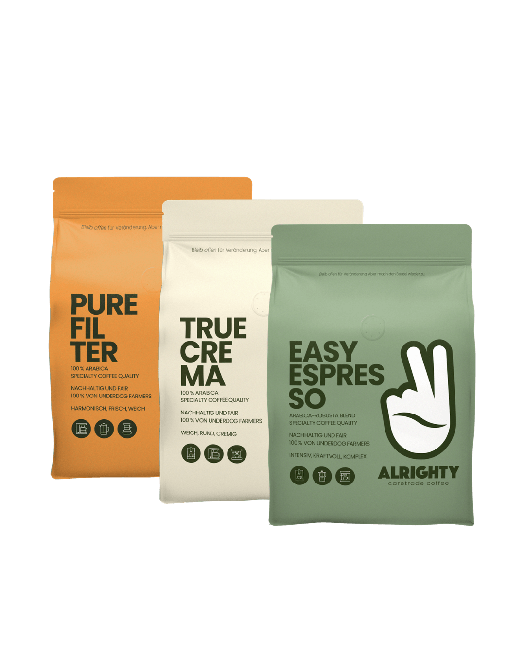 Alrighty Trio: Espresso, Crema & Filter