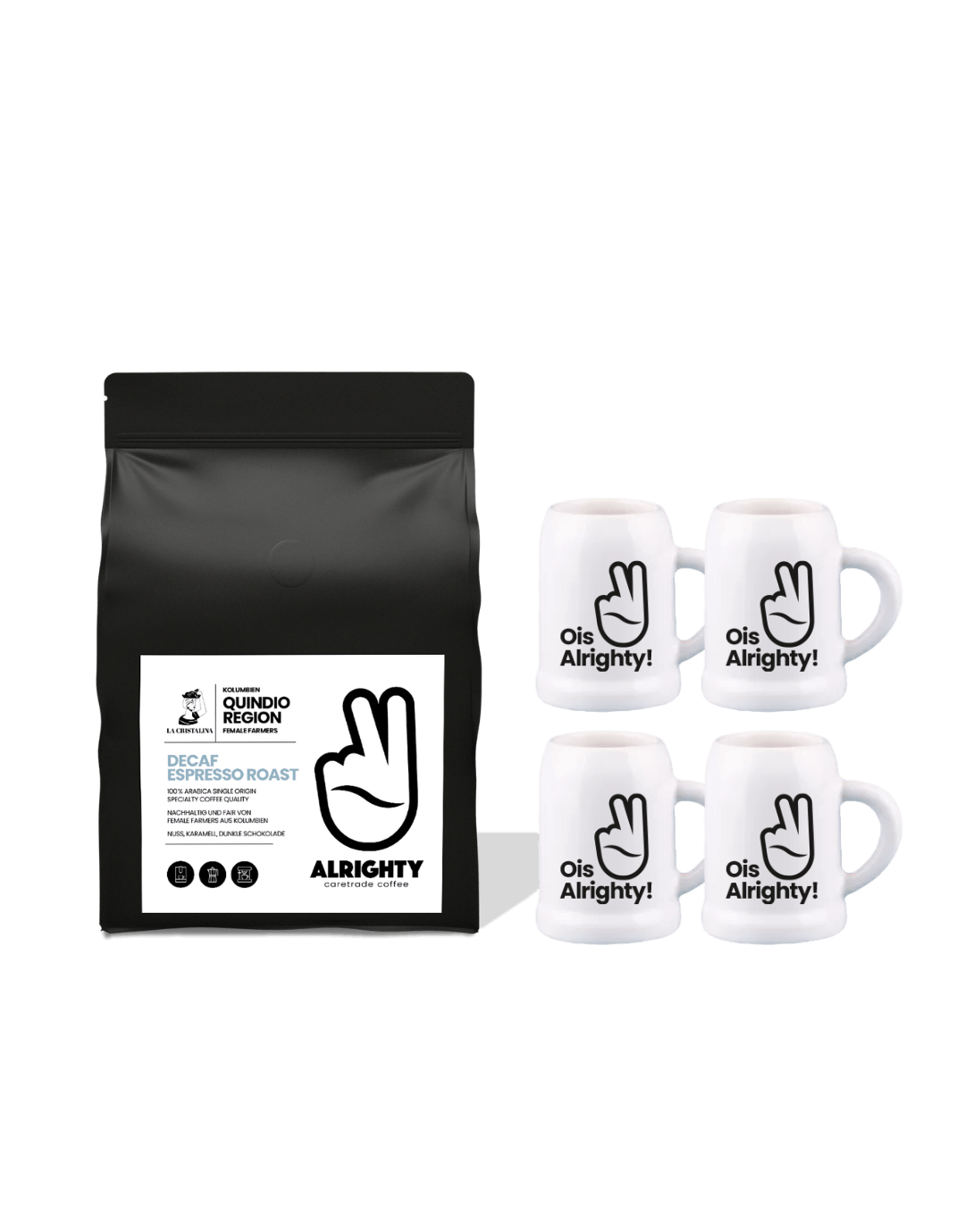 Wiesn Set: Kolumbien Decaf Espresso (250g) & 4x Maßpresso