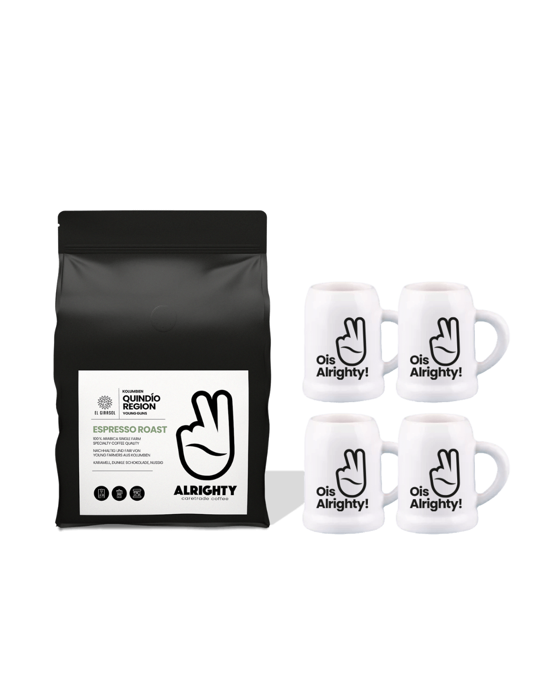 Wiesn Set: Kolumbien Espresso (250g) & 4x Maßpresso